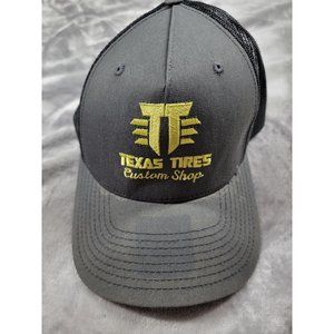 Texas Tires Custom‎ Shop TT Gray Black mesh snapback hat adjustable